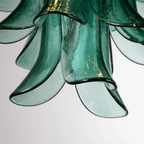 Teal Petal Glass Chandelier