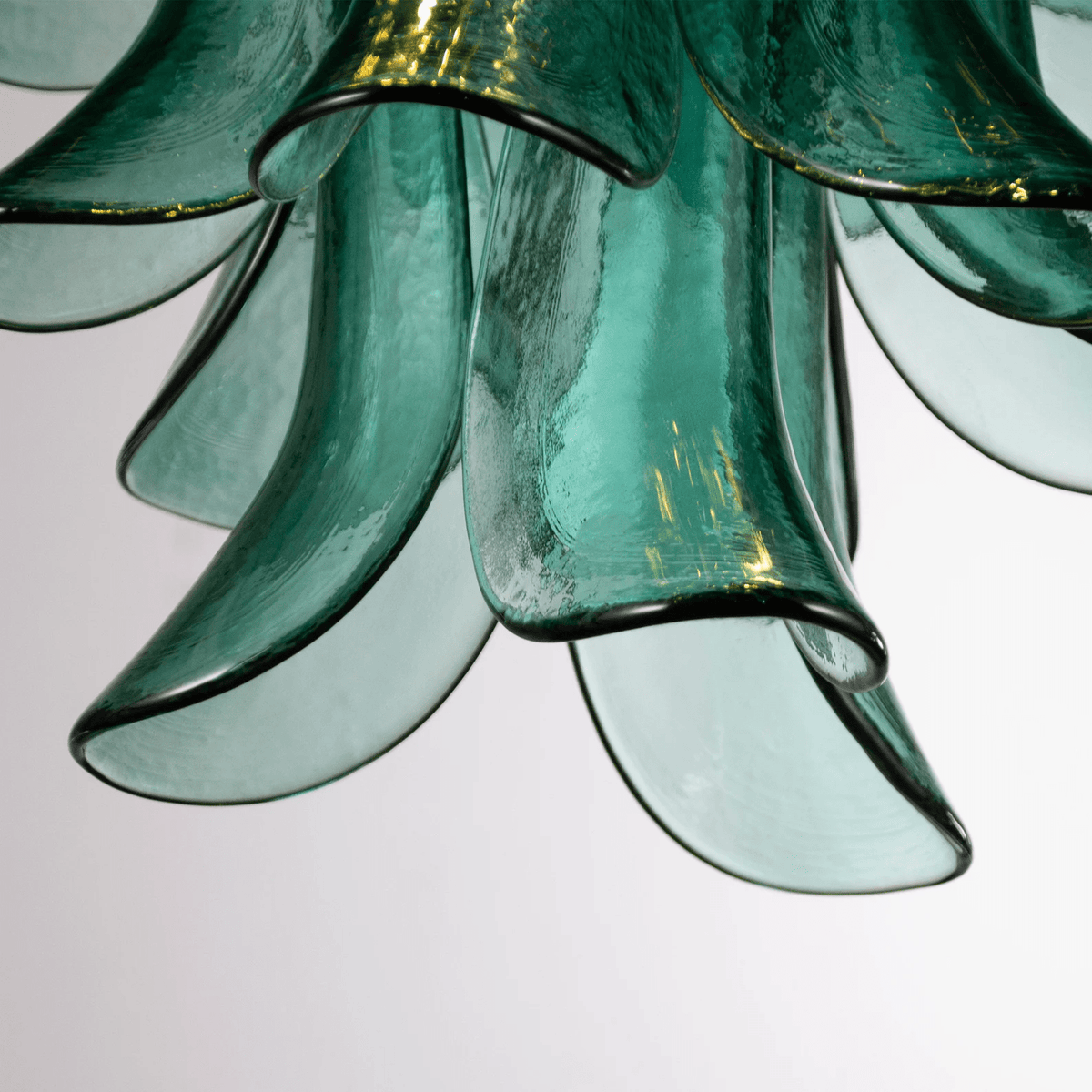 Teal Petal Glass Chandelier