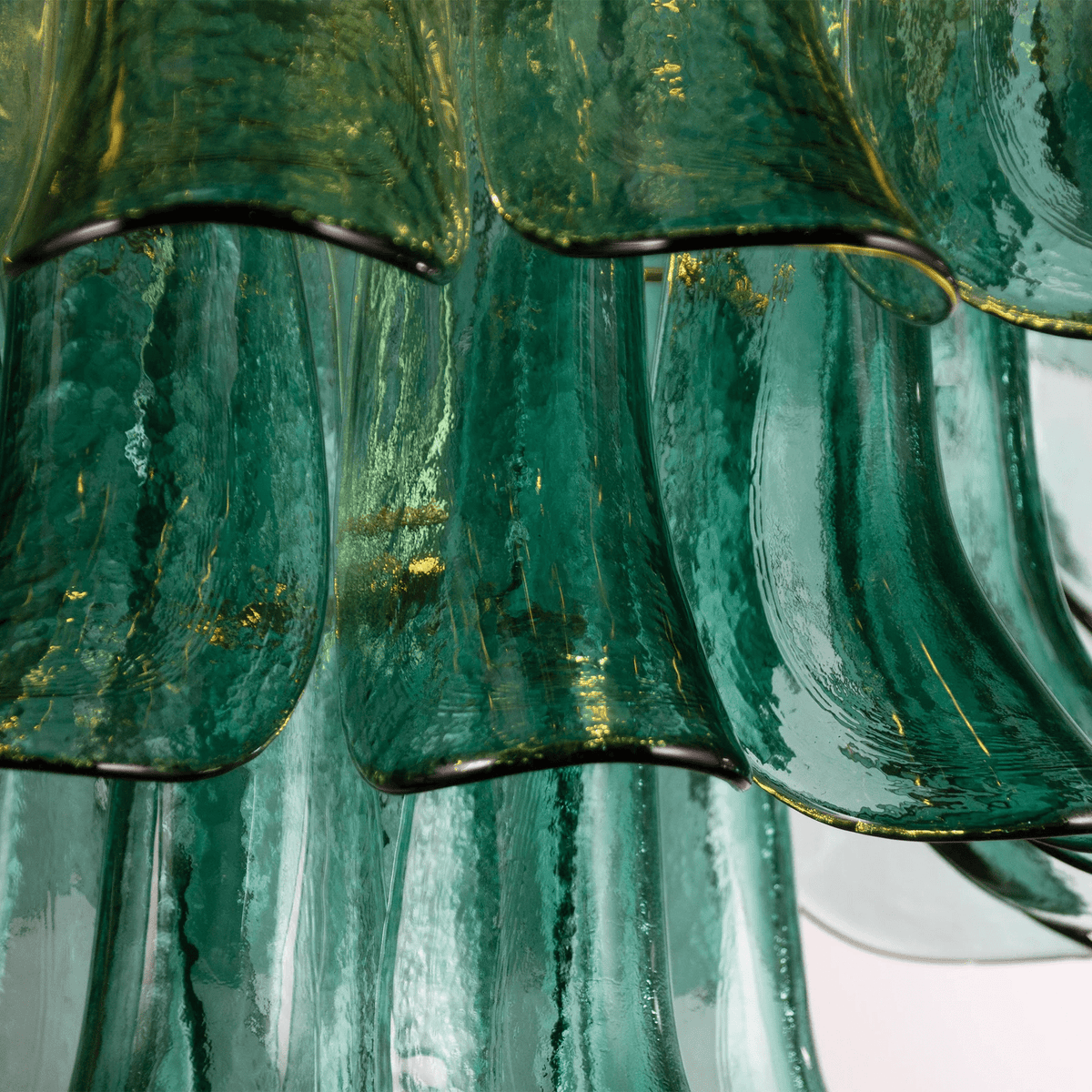 Teal Petal Glass Chandelier