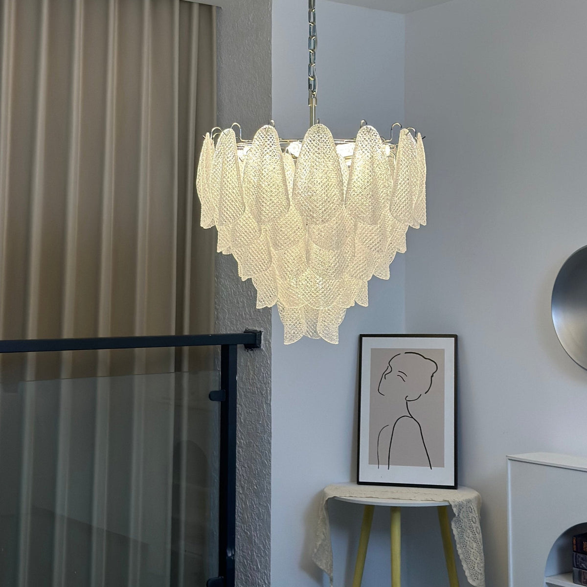 Glass Teardrop Chandelier