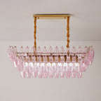 Rose Prism Glass Chandelier