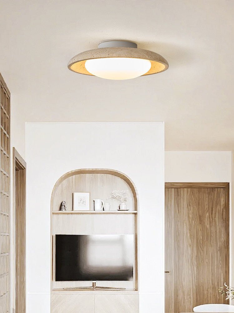 Lunara Yellow Travertine Ceiling Light