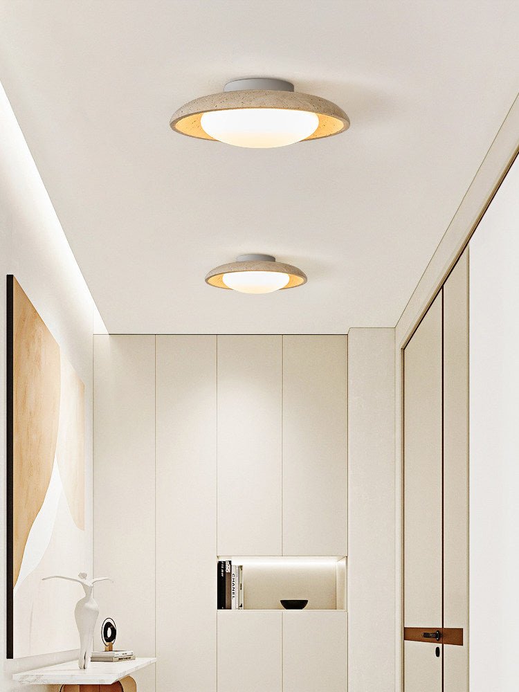 Lunara Yellow Travertine Ceiling Light
