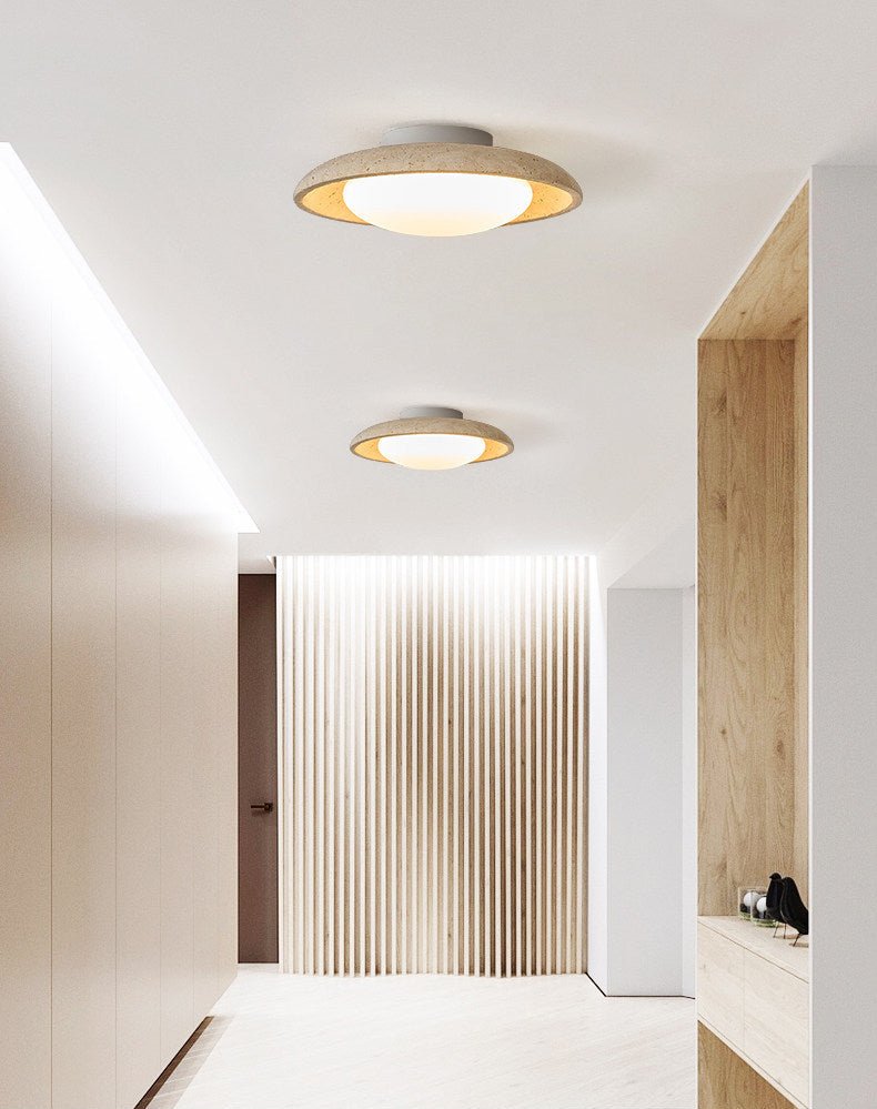 Lunara Yellow Travertine Ceiling Light