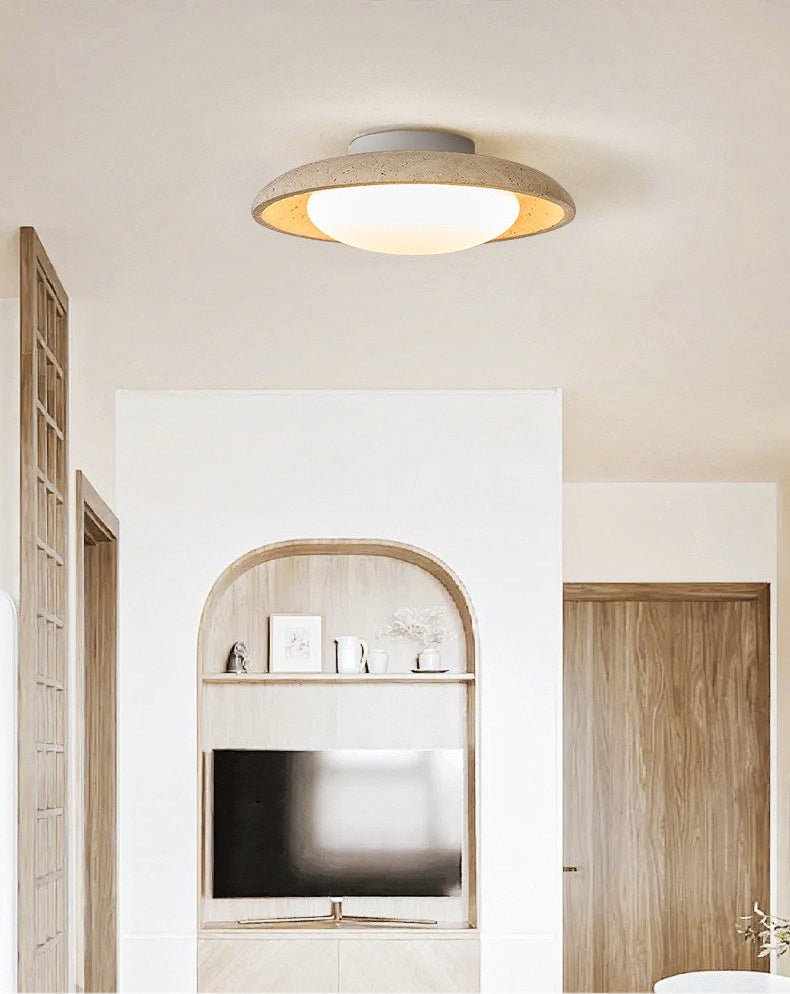Lunara Yellow Travertine Ceiling Light