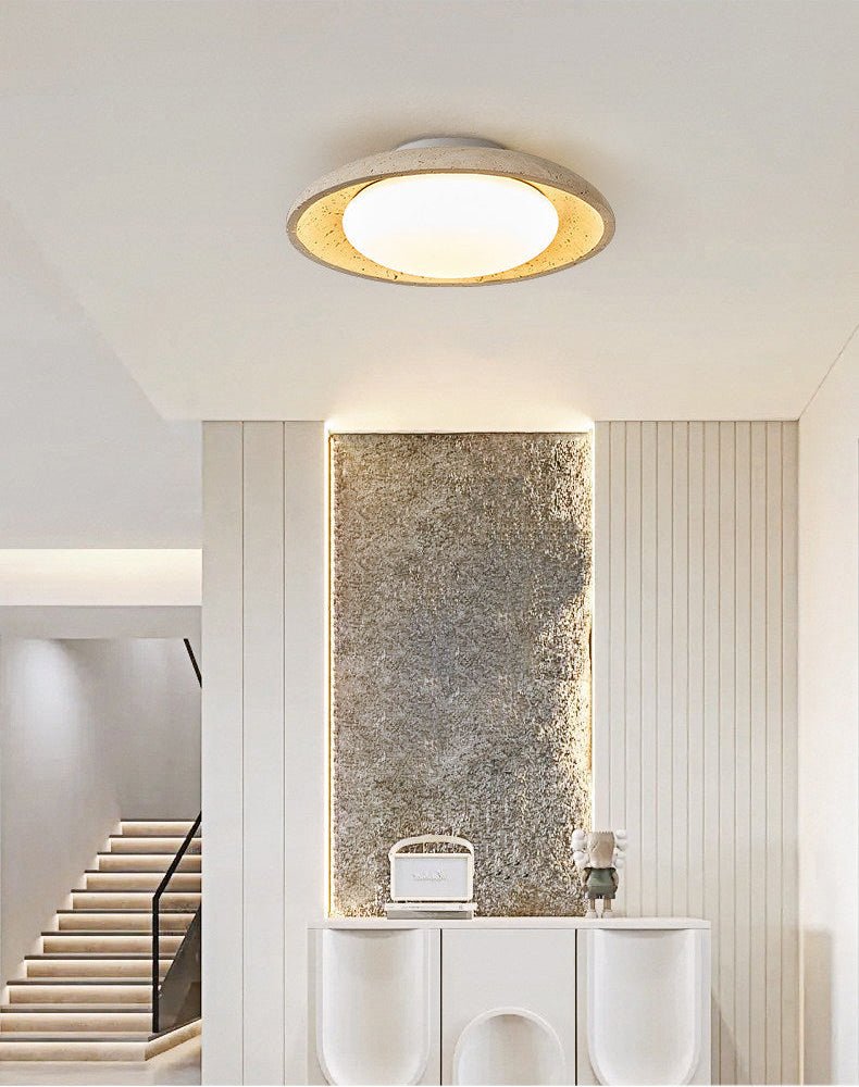 Lunara Yellow Travertine Ceiling Light