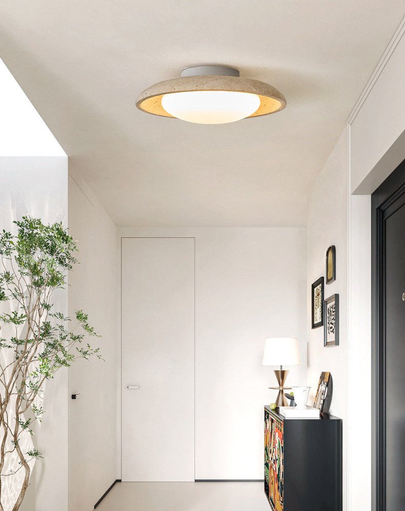 Lunara Yellow Travertine Ceiling Light