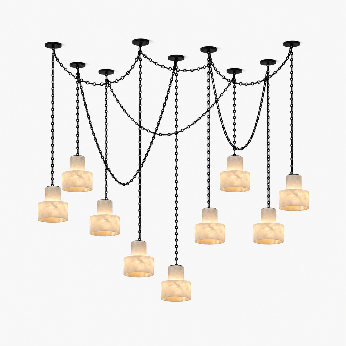 Multi-Tier Chain Drum Pendant Lamp
