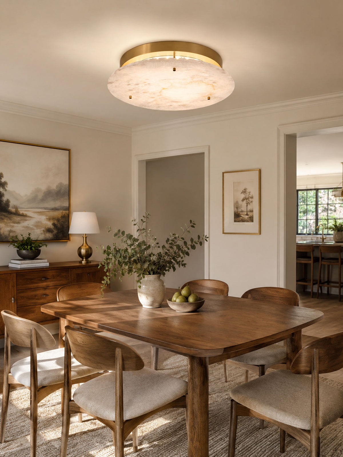 Alabaster Disc Ceiling Lamp