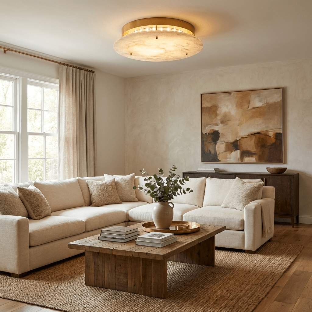 Alabaster Disc Ceiling Lamp