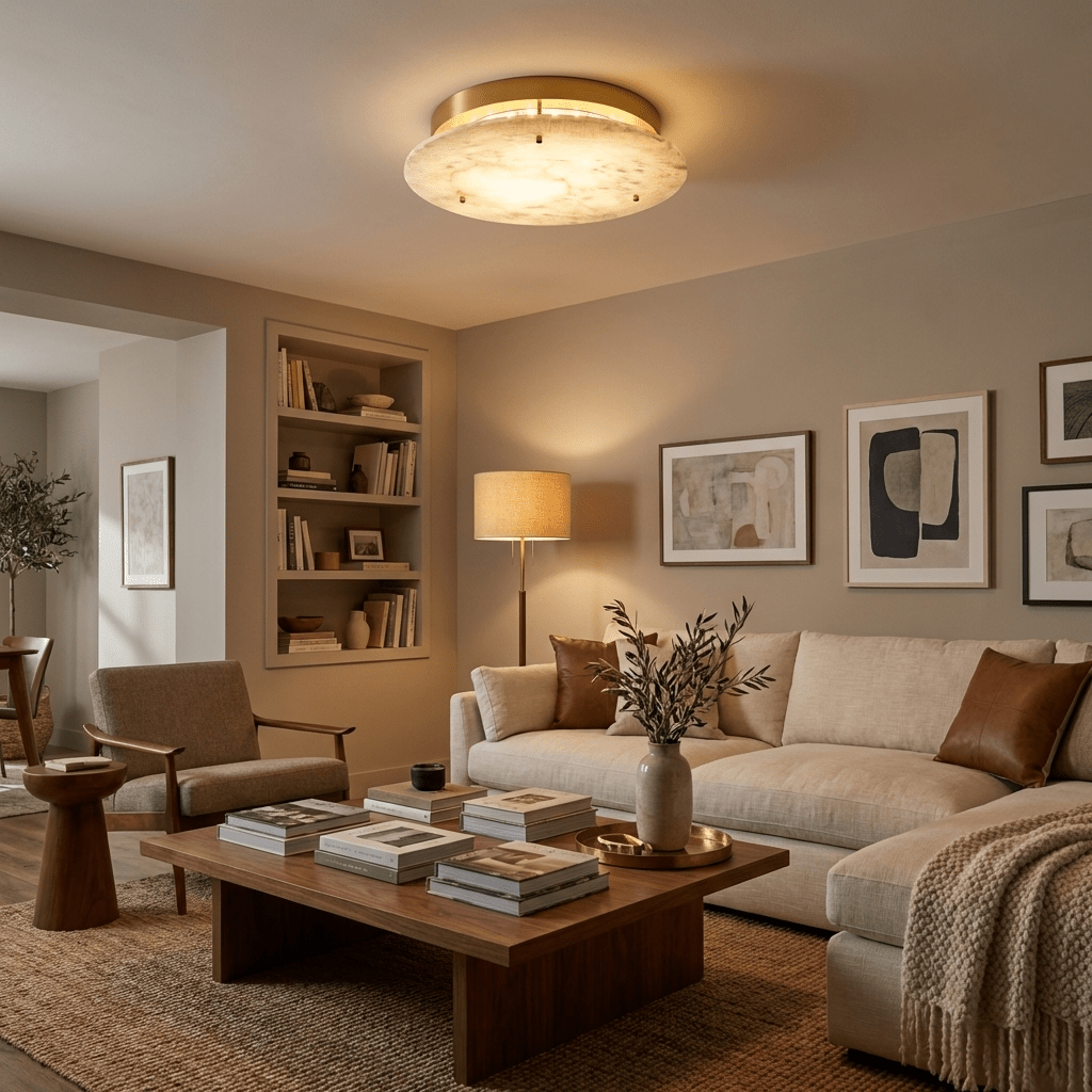 Alabaster Disc Ceiling Lamp