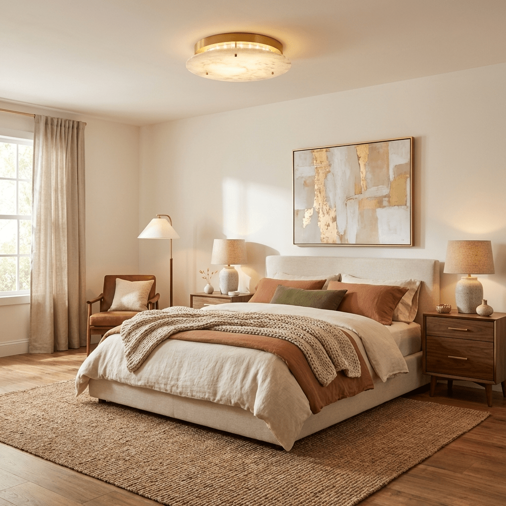 Alabaster Disc Ceiling Lamp