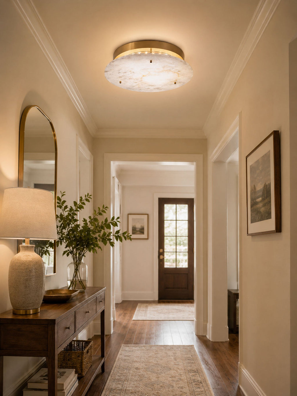 Alabaster Disc Ceiling Lamp