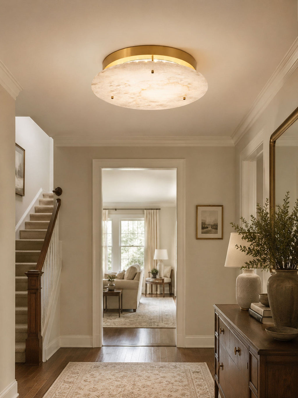Alabaster Disc Ceiling Lamp