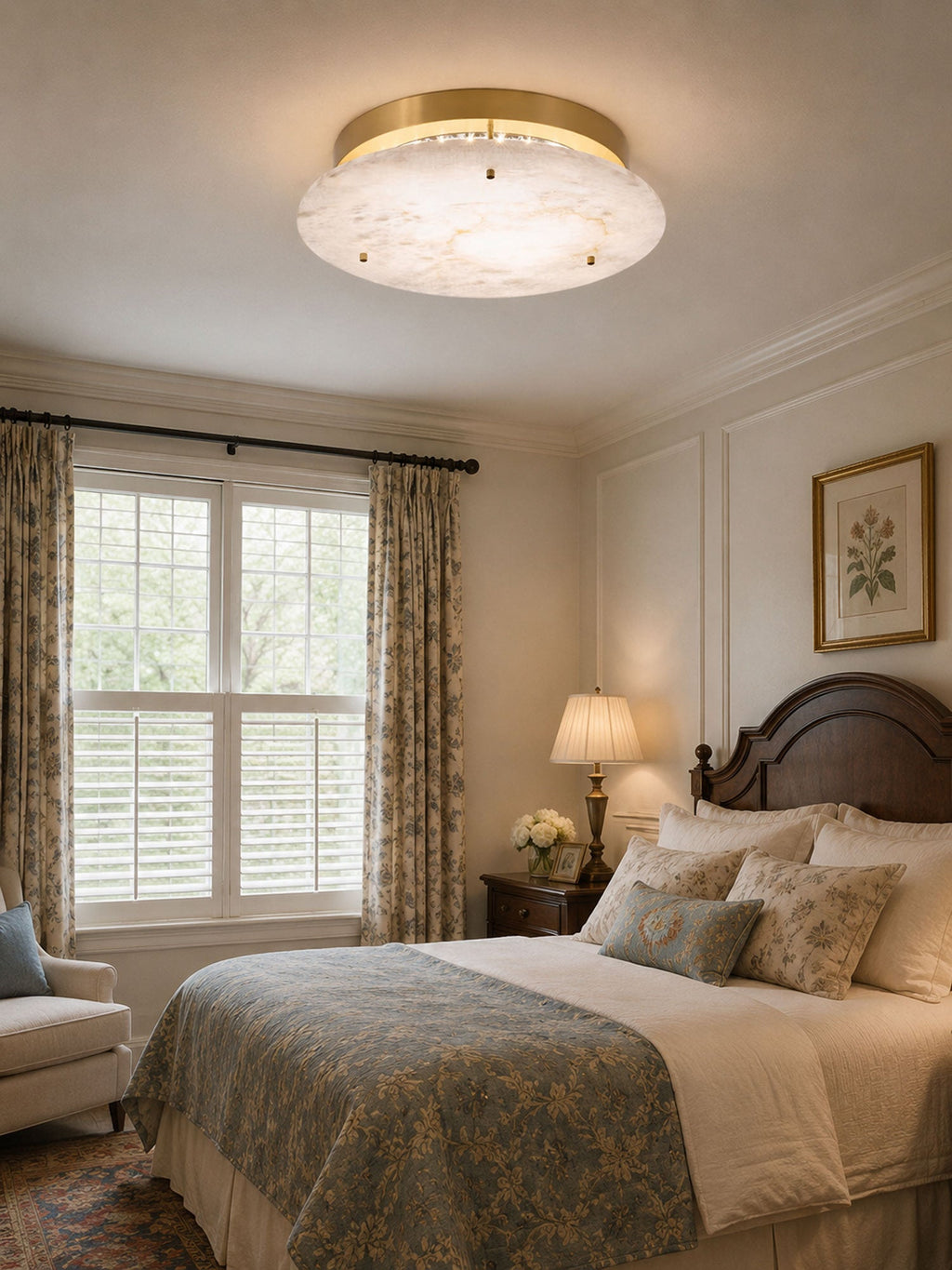 Alabaster Disc Ceiling Lamp
