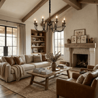 Wood Iron Candle Chandelier