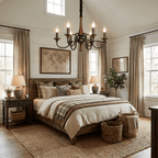 Wood Iron Candle Chandelier