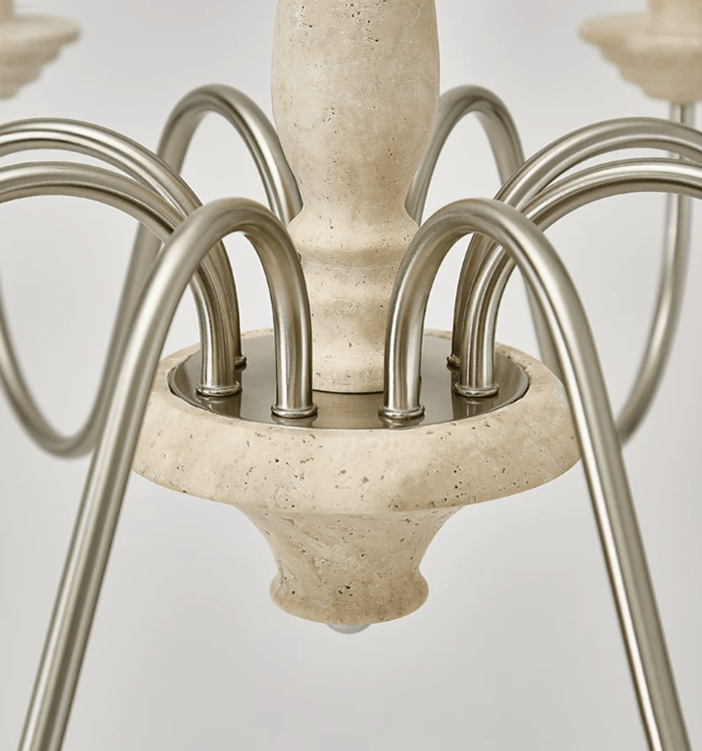 Veyra Travertine Candle Chandelier