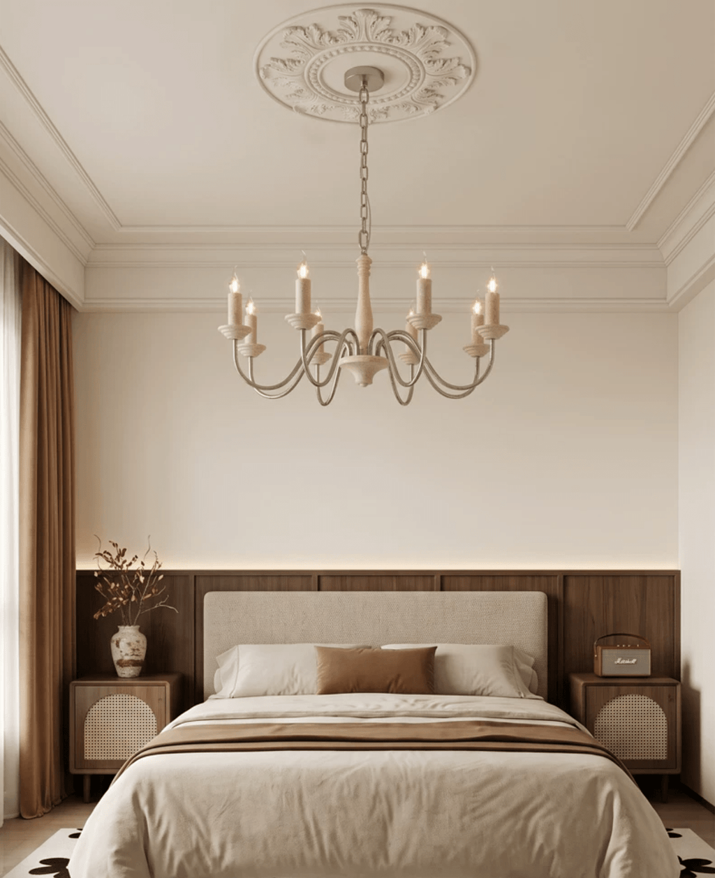 Veyra Travertine Candle Chandelier