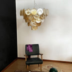Orange Glass Disc Chandelier