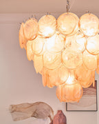 Orange Glass Disc Chandelier