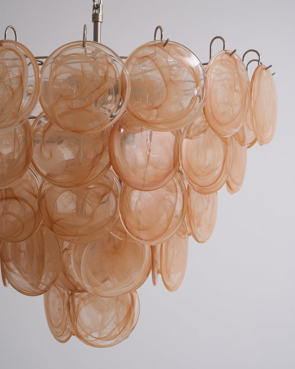 Orange Glass Disc Chandelier