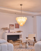 Orange Glass Disc Chandelier