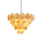 Orange Glass Disc Chandelier