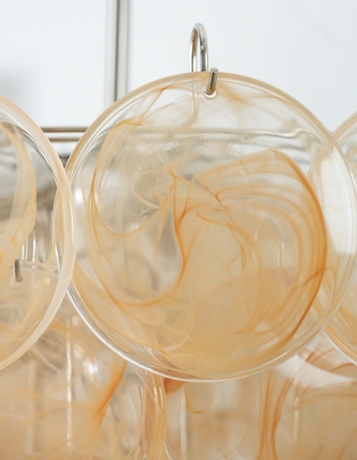 Orange Glass Disc Chandelier