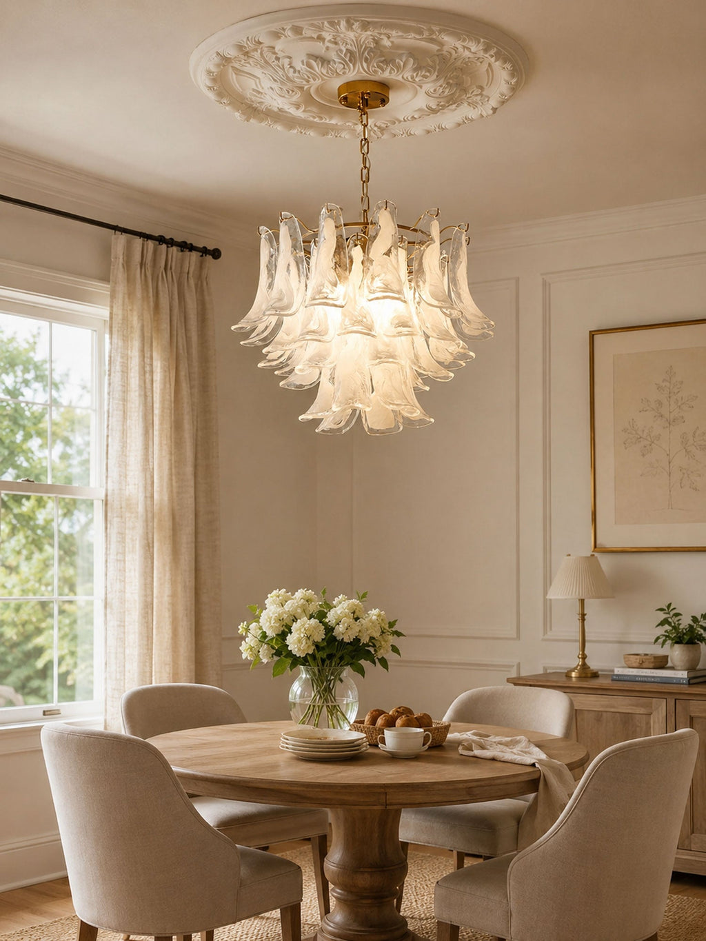 Murano Glass Leaf Chandelier