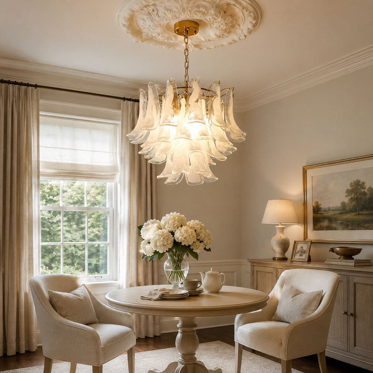 Murano Glass Leaf Chandelier