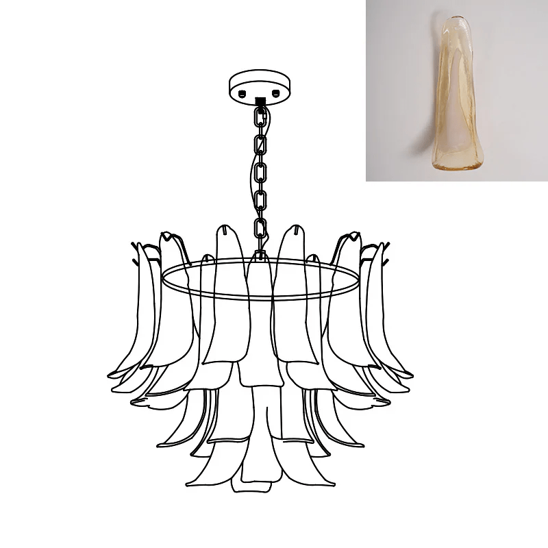 Murano Glass Leaf Chandelier