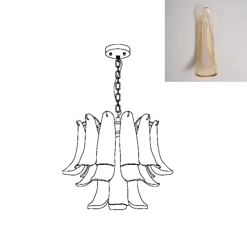 Murano Glass Leaf Chandelier