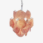 Pink Disc Glass Chandelier
