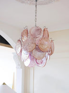 Pink Disc Glass Chandelier