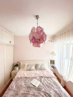 Pink Disc Glass Chandelier