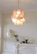 Pink Disc Glass Chandelier
