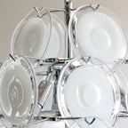 Disc White Glass Chandelier