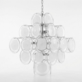 Disc White Glass Chandelier