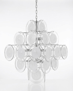 Disc White Glass Chandelier
