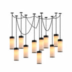 Cascading Chain Cylinder Chandelier