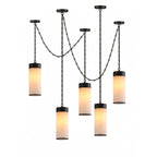 Cascading Chain Cylinder Chandelier