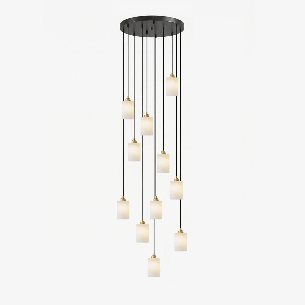 Alabaster Cylinder Cluster Chandelier