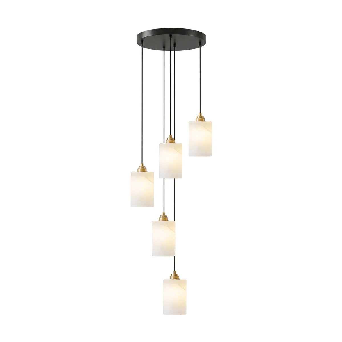 Alabaster Cylinder Cluster Chandelier
