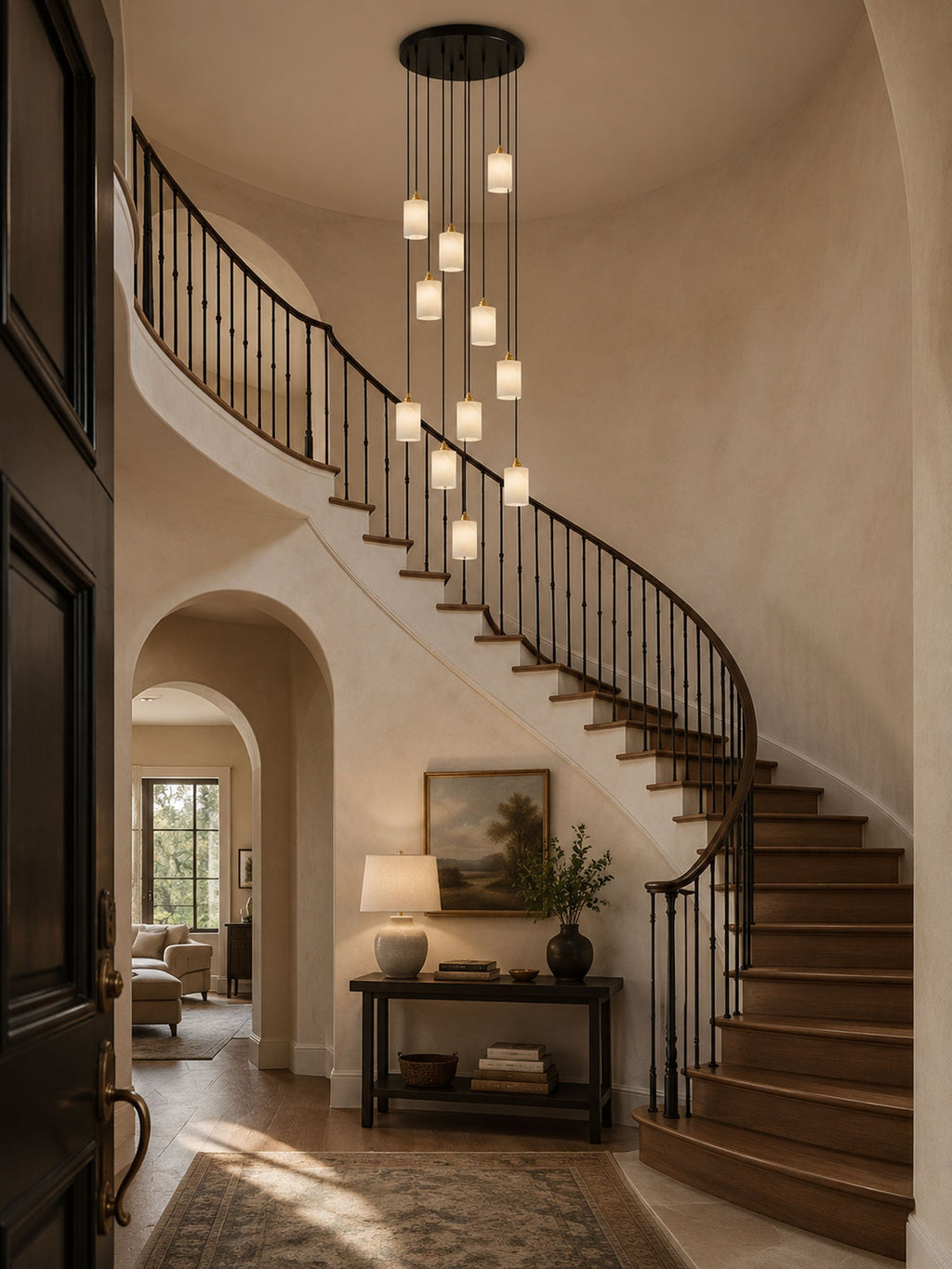Alabaster Cylinder Cluster Chandelier