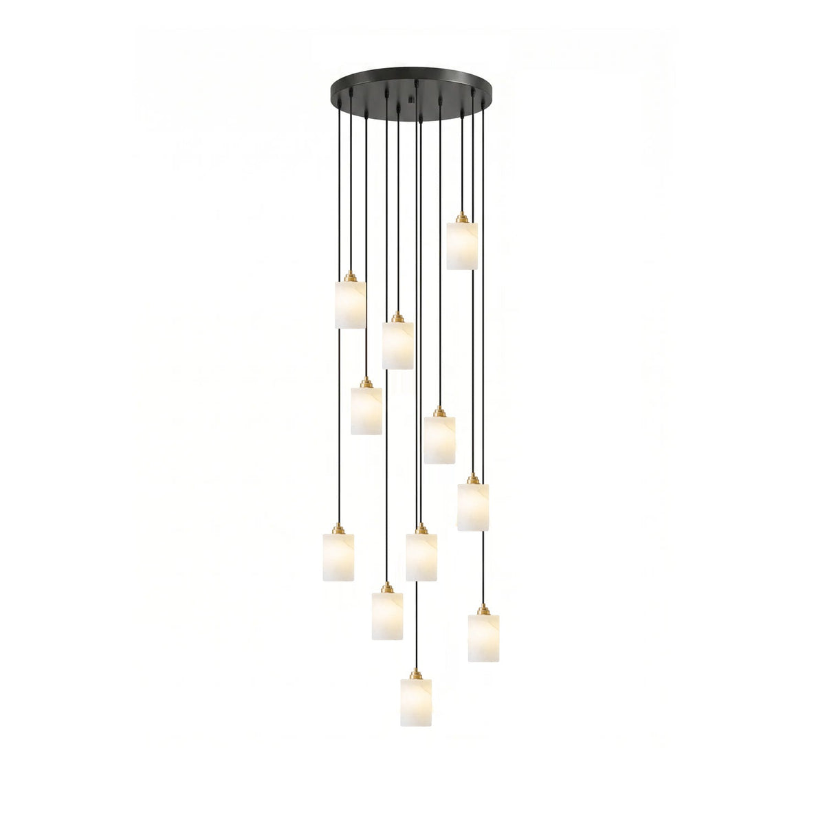 Alabaster Cylinder Cluster Chandelier