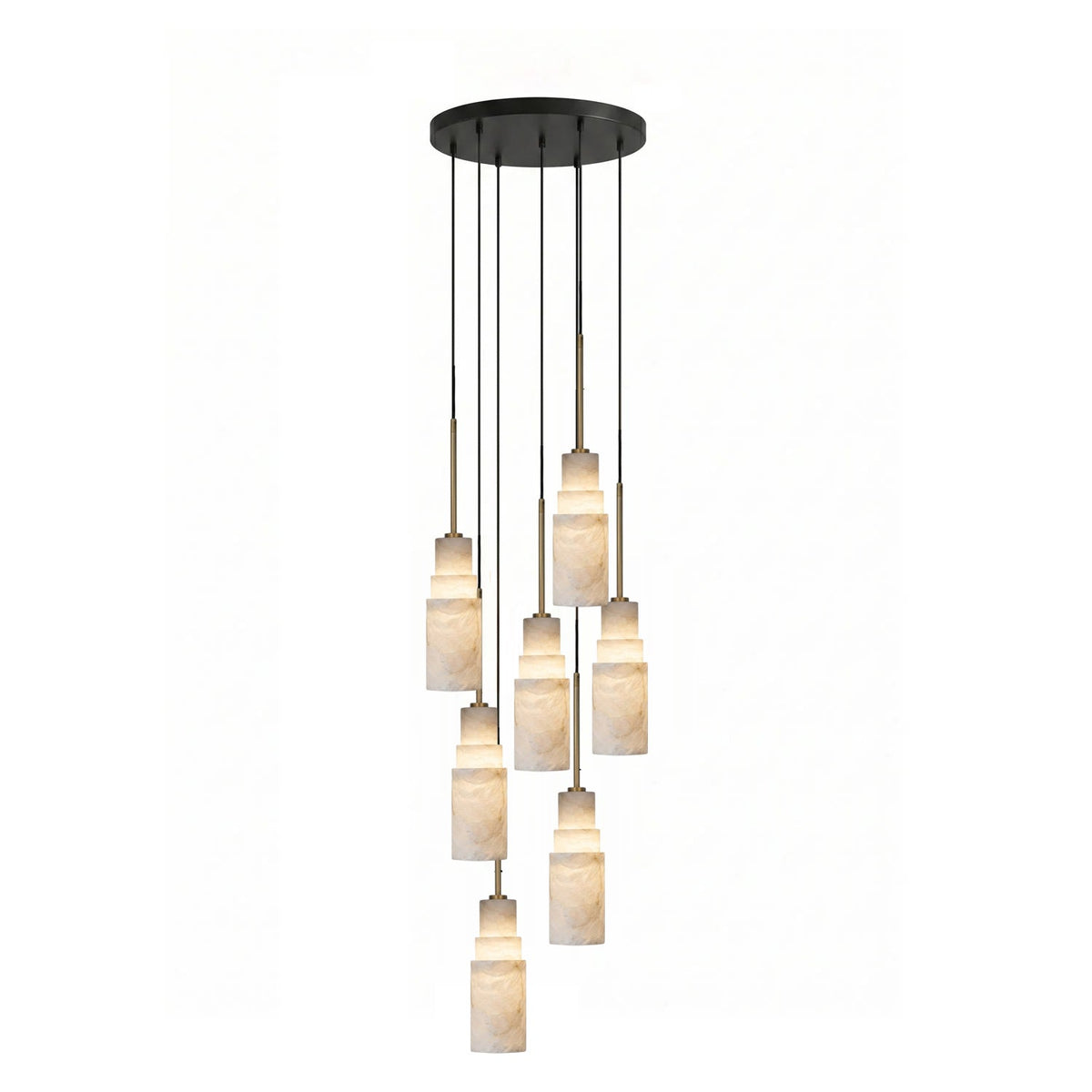 Tiered Alabaster Cluster Chandelier