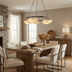 Alabaster Bowl Ring Chandelier