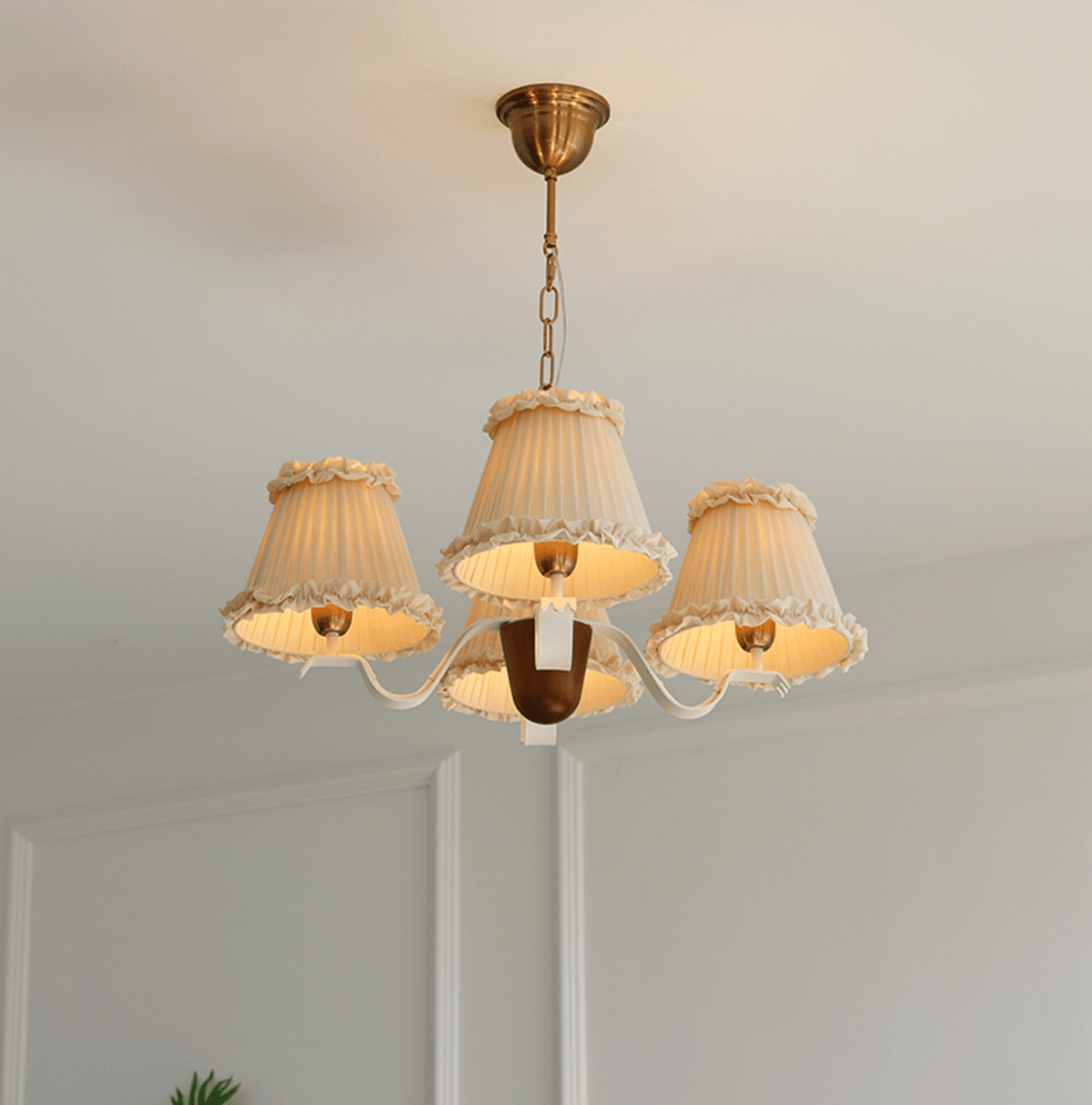 Walnut Fabric Chandelier