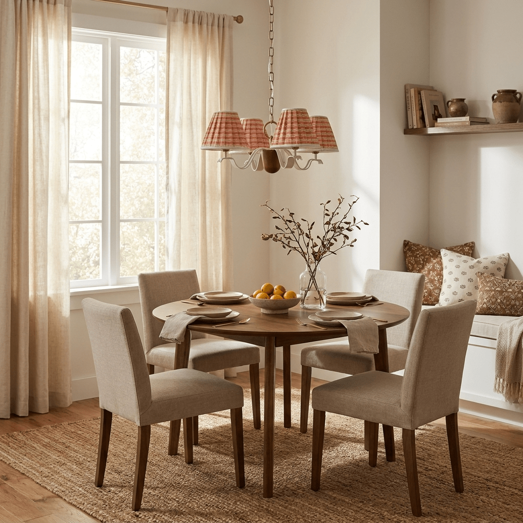 Walnut Fabric Chandelier